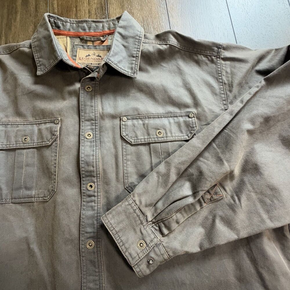 Legendary Whitetails Shirt Jacket Mens 2XLT Waxed Flannel Lined Journeyman